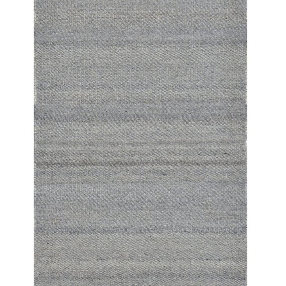 Gray Hand WovenWool and Viscose Modern Reversible flat weave Durry Rug, 3' x 5